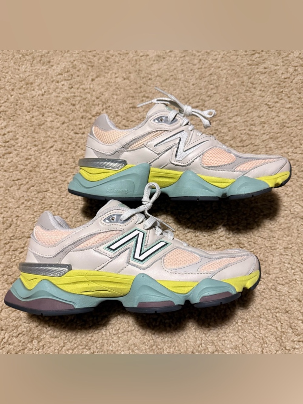 New Balance 9060 Moonbeam Vintage Rose Lime Size 8 Womens / 6.5 Men’s